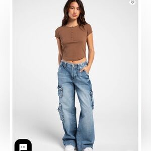 Urban Outfitters Light Blue Cargo Jeans